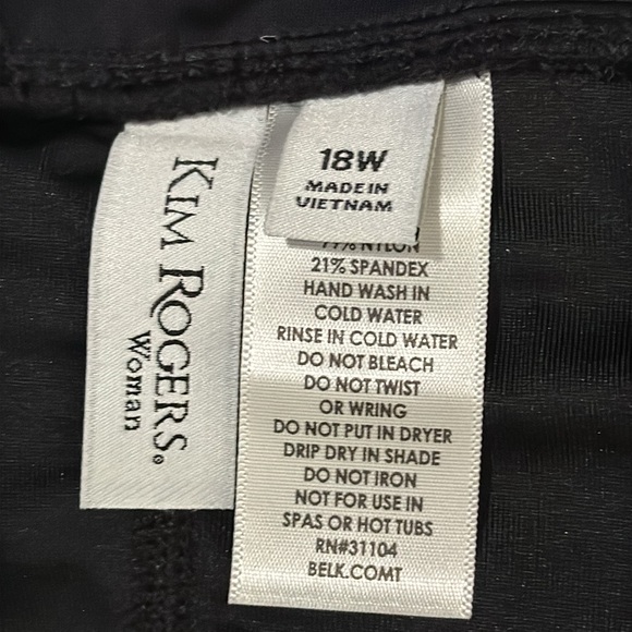 NWOT Kim Rogers Black Swimsuit Bottom. Size 18W - Picture 3 of 5